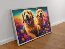 Load image into Gallery viewer, Vibrant Harmony Golden Retrievers Wall Art Poster-Art-Dog Art, Golden Retriever, Home Decor, Poster-2