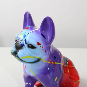 Vibrant Hues Sitting French Bulldog Statue-FS880-3