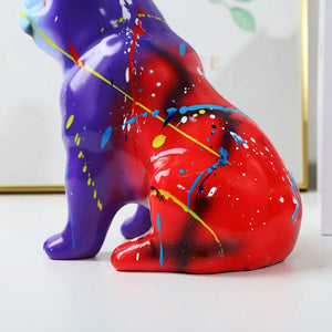 Vibrant Hues Sitting French Bulldog Statue-FS880-7