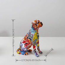 Load image into Gallery viewer, Vibrant Hydro Drip Art Sitting Boxer Statues-Home Decor-Boxer, Dog Dad Gifts, Dog Mom Gifts, Home Decor, Statue-10