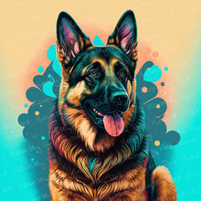 Load image into Gallery viewer, Vibrant Kawaii German Shepherd Wall Art Poster-Art-Dog Art, German Shepherd, Home Decor, Poster-1