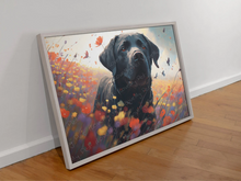 Load image into Gallery viewer, Vibrant Meadow Black Labrador Wall Art Poster-Art-Black Labrador, Dog Art, Home Decor, Labrador, Poster-3