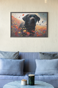 Vibrant Meadow Black Labrador Wall Art Poster-Art-Black Labrador, Dog Art, Home Decor, Labrador, Poster-6