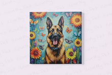 Load image into Gallery viewer, Vibrant Realm German Shepherd Wall Art Poster-Art-Dog Art, German Shepherd, Home Decor, Poster-Framed Light Canvas-Small - 8x8&quot;-2