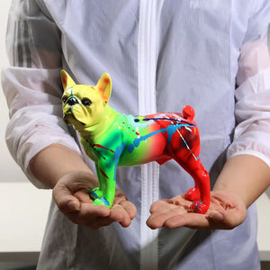 Vibrant Splash Neon Boxer Dog Statue-FS893-9