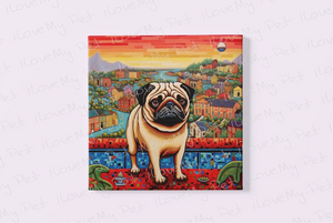 Vibrant Vale Pug Framed Wall Art Poster-Art-Dog Art, Home Decor, Pug-4