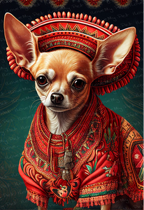 Vibrant Viva Fawn Chihuahua Wall Art Poster-Art-Chihuahua, Dog Art, Home Decor, Poster-1