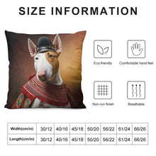 Load image into Gallery viewer, Victorian Canine Bull Terrier Plush Pillow Case-Bull Terrier, Dog Dad Gifts, Dog Mom Gifts, Home Decor, Pillows-12 &quot;×12 &quot;-White-1