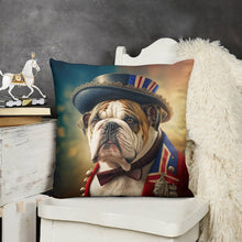 Load image into Gallery viewer, Victorian Ruminations English Bulldog Plush Pillow Case-Cushion Cover-Dog Dad Gifts, Dog Mom Gifts, English Bulldog, Home Decor, Pillows-3