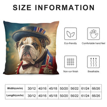 Load image into Gallery viewer, Victorian Ruminations English Bulldog Plush Pillow Case-Cushion Cover-Dog Dad Gifts, Dog Mom Gifts, English Bulldog, Home Decor, Pillows-6