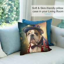 Load image into Gallery viewer, Victorian Ruminations English Bulldog Plush Pillow Case-Cushion Cover-Dog Dad Gifts, Dog Mom Gifts, English Bulldog, Home Decor, Pillows-7