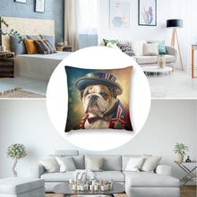 Load image into Gallery viewer, Victorian Ruminations English Bulldog Plush Pillow Case-Cushion Cover-Dog Dad Gifts, Dog Mom Gifts, English Bulldog, Home Decor, Pillows-8