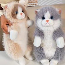 Load image into Gallery viewer, Realistic Black and White Cat Plush Toy - Fluffy Sitting Cat Stuffed Animal-Stuffed Animals-Black and White Cat,Cat Memorial Gifts,Cats,Stuffed Animal-13