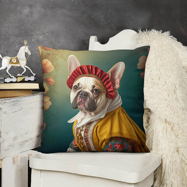 Vintage Vogue Fawn French Bulldog Plush Pillow Case