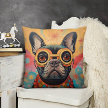 Load image into Gallery viewer, Visionary Voyager Black French Bulldog Plush Pillow Case-Cushion Cover-Dog Dad Gifts, Dog Mom Gifts, French Bulldog, Home Decor, Pillows-3