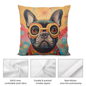 Visionary Voyager Black French Bulldog Plush Pillow Case-Cushion Cover-Dog Dad Gifts, Dog Mom Gifts, French Bulldog, Home Decor, Pillows-5
