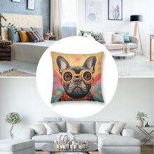 Load image into Gallery viewer, Visionary Voyager Black French Bulldog Plush Pillow Case-Cushion Cover-Dog Dad Gifts, Dog Mom Gifts, French Bulldog, Home Decor, Pillows-8