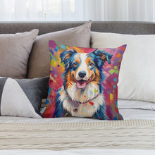 Load image into Gallery viewer, Vivacious Vibrance Australian Shepherd Plush Pillow Case-Cushion Cover-Australian Shepherd, Dog Dad Gifts, Dog Mom Gifts, Home Decor, Pillows-2