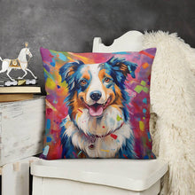 Load image into Gallery viewer, Vivacious Vibrance Australian Shepherd Plush Pillow Case-Cushion Cover-Australian Shepherd, Dog Dad Gifts, Dog Mom Gifts, Home Decor, Pillows-3