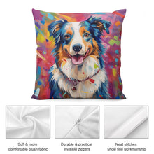 Load image into Gallery viewer, Vivacious Vibrance Australian Shepherd Plush Pillow Case-Cushion Cover-Australian Shepherd, Dog Dad Gifts, Dog Mom Gifts, Home Decor, Pillows-5