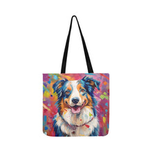 Load image into Gallery viewer, Vivacious Vibrance Australian Shepherd Shopping Tote Bag-Accessories-Accessories, Australian Shepherd, Bags, Dog Dad Gifts, Dog Mom Gifts-2