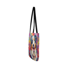 Load image into Gallery viewer, Vivacious Vibrance Australian Shepherd Shopping Tote Bag-Accessories-Accessories, Australian Shepherd, Bags, Dog Dad Gifts, Dog Mom Gifts-4