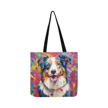 Load image into Gallery viewer, Vivacious Vibrance Australian Shepherd Shopping Tote Bag-Accessories-Accessories, Australian Shepherd, Bags, Dog Dad Gifts, Dog Mom Gifts-1