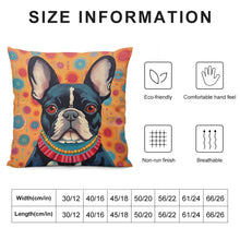 Load image into Gallery viewer, Vivacious Vigilan French Bulldog Plush Pillow Case-Cushion Cover-Dog Dad Gifts, Dog Mom Gifts, French Bulldog, Home Decor, Pillows-6