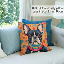 Load image into Gallery viewer, Vivacious Vigilan French Bulldog Plush Pillow Case-Cushion Cover-Dog Dad Gifts, Dog Mom Gifts, French Bulldog, Home Decor, Pillows-7