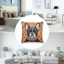 Load image into Gallery viewer, Vivacious Vigilan French Bulldog Plush Pillow Case-Cushion Cover-Dog Dad Gifts, Dog Mom Gifts, French Bulldog, Home Decor, Pillows-8