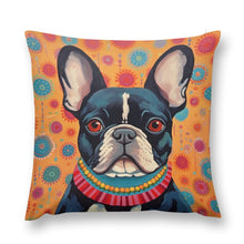 Load image into Gallery viewer, Vivacious Vigilan French Bulldog Plush Pillow Case-Cushion Cover-Dog Dad Gifts, Dog Mom Gifts, French Bulldog, Home Decor, Pillows-12 &quot;×12 &quot;-1