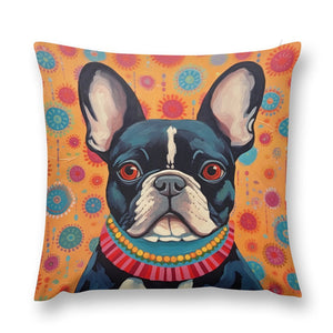 Vivacious Vigilan French Bulldog Plush Pillow Case-Cushion Cover-Dog Dad Gifts, Dog Mom Gifts, French Bulldog, Home Decor, Pillows-12 "×12 "-1