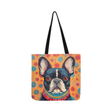 Load image into Gallery viewer, Vivacious Vigilan French Bulldog Shopping Tote Bag-Accessories-Accessories, Bags, Dog Dad Gifts, Dog Mom Gifts, French Bulldog-White-ONESIZE-4