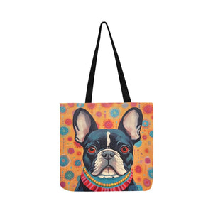 Vivacious Vigilan French Bulldog Shopping Tote Bag-Accessories-Accessories, Bags, Dog Dad Gifts, Dog Mom Gifts, French Bulldog-White-ONESIZE-4
