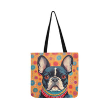 Load image into Gallery viewer, Vivacious Vigilan French Bulldog Shopping Tote Bag-Accessories-Accessories, Bags, Dog Dad Gifts, Dog Mom Gifts, French Bulldog-White-ONESIZE-1