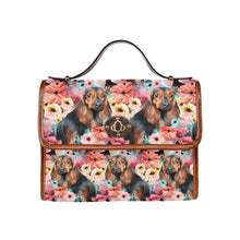 Load image into Gallery viewer, Vivid Floral Black and Tan Dachshunds Shoulder Bag Purse-Accessories-Accessories, Bags, Dachshund, Purse-One Size-6