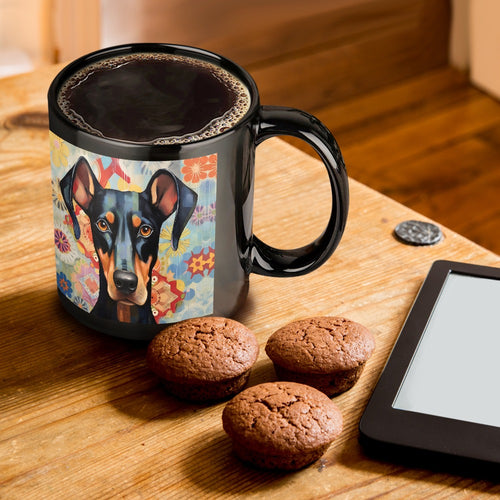 Vivid Vigilance Doberman Coffee Mug-ONE SIZE-Black-1