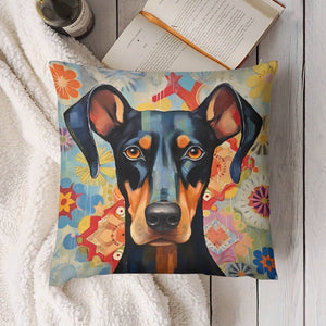 Vivid Vigilance Doberman Plush Pillow Case-Cushion Cover-Doberman, Dog Dad Gifts, Dog Mom Gifts, Home Decor, Pillows-4