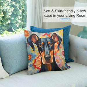 Vivid Vigilance Doberman Plush Pillow Case-Cushion Cover-Doberman, Dog Dad Gifts, Dog Mom Gifts, Home Decor, Pillows-7