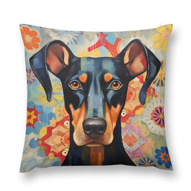 Vivid Vigilance Doberman Plush Pillow Case-Cushion Cover-Doberman, Dog Dad Gifts, Dog Mom Gifts, Home Decor, Pillows-12 