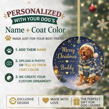 Load image into Gallery viewer, Vizsla Christmas Ornament - Cozy Winter Pet Portrait Design - Personalize with Photo and Name-Christmas Ornament-Christmas,Christmas Ornament,Personalize Artwork-2