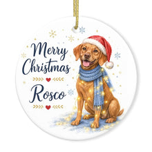 Load image into Gallery viewer, Vizsla Christmas Ornament - Cozy Winter Pet Portrait Design - Personalize with Photo and Name-Christmas Ornament-Christmas,Christmas Ornament,Personalize Artwork-3