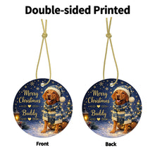Load image into Gallery viewer, Vizsla Christmas Ornament - Cozy Winter Pet Portrait Design - Personalize with Photo and Name-Christmas Ornament-Christmas,Christmas Ornament,Personalize Artwork-5