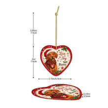 Load image into Gallery viewer, Vizsla Christmas Ornament - Love &amp; Joy Heart Shaped Portrait - Personalize with Photo and Name-Christmas Ornament-Christmas,Christmas Ornament,Personalize Artwork,Vizsla-5