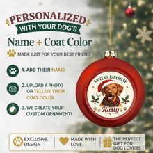 Load image into Gallery viewer, Vizsla Ornament - Classic Red Round Shape - Santa's Favourite Design - Personalized with Photo and Name-Christmas Ornament-Christmas,Christmas Ornament,Personalize Artwork,Vizsla-2