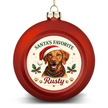 Load image into Gallery viewer, Vizsla Ornament - Classic Red Round Shape - Santa's Favourite Design - Personalized with Photo and Name-Christmas Ornament-Christmas,Christmas Ornament,Personalize Artwork,Vizsla-4