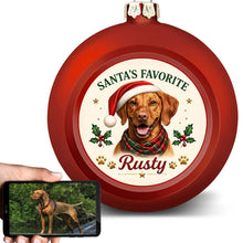 Load image into Gallery viewer, Vizsla Ornament - Classic Red Round Shape - Santa's Favourite Design - Personalized with Photo and Name-Christmas Ornament-Christmas,Christmas Ornament,Personalize Artwork,Vizsla-1