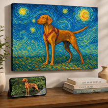 Load image into Gallery viewer, Photo of starry night inspired Vizsla wall art