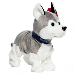 Walk and Bark Sound Controlled Husky Stuffed Animal Plush Toy-Stuffed Animals-Siberian Husky, Stuffed Animal-A-1