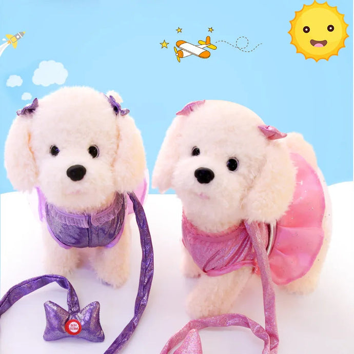 Walk, Wag and Sing Bichon Frise Interactive Plush Toy-Stuffed Animals-Bichon Frise, Stuffed Animal-1